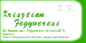 krisztian fegyveresi business card